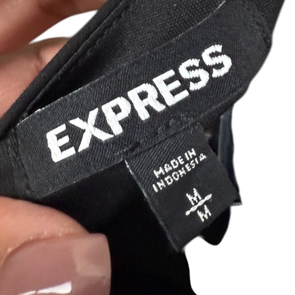 Express Black Midi Dress with Button Detail - Picture 4 of 4